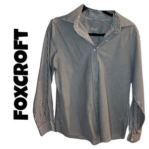 2036M Foxcroft black and white woman's button down